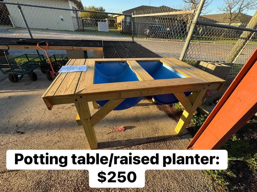 Potting table/raised planter: $250