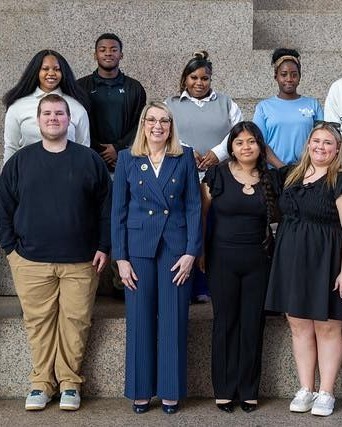 Mobile County Commissioner Connie Hudson and MGM FBLA members.