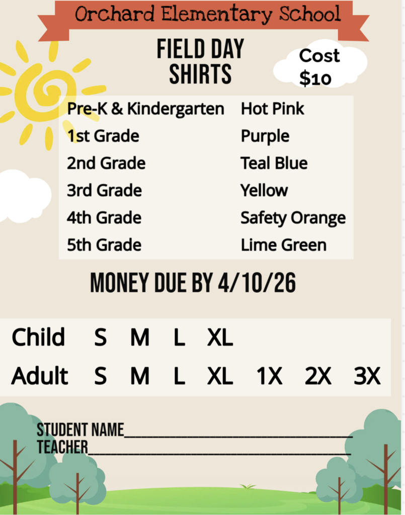 Orchard Elementary Field Day Information