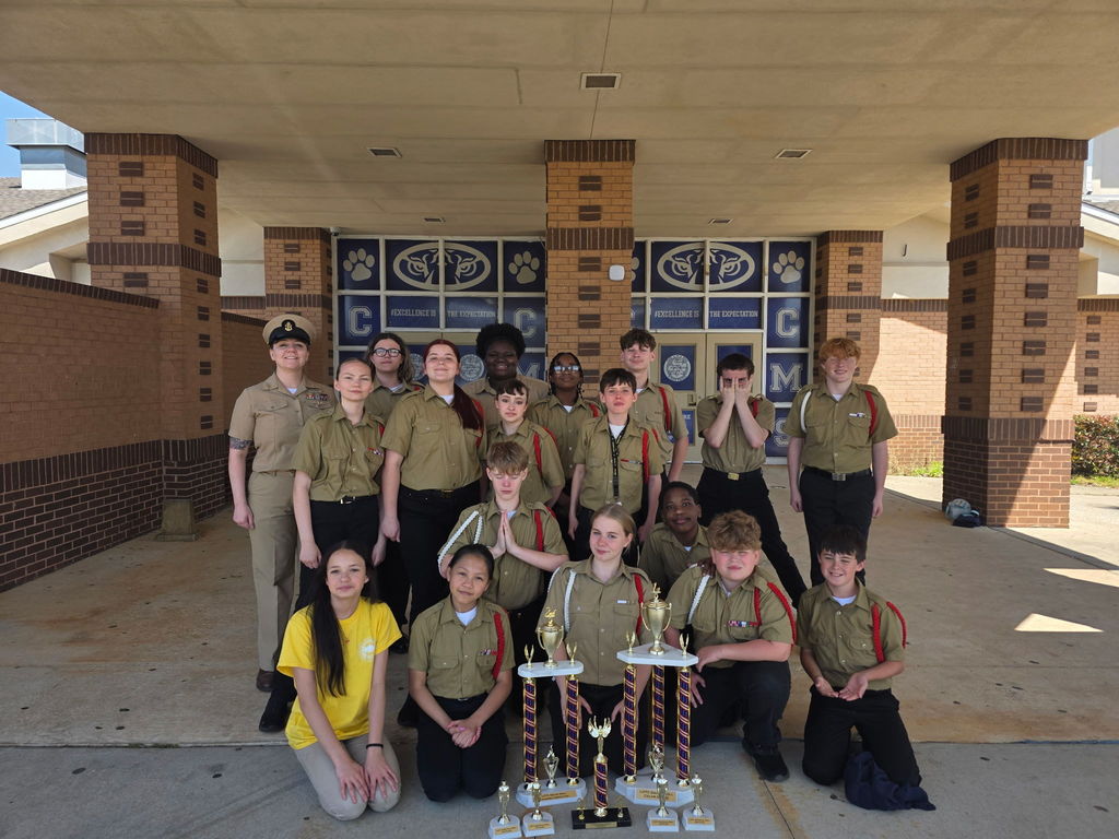 Causey LOTC Drill Team with trophies