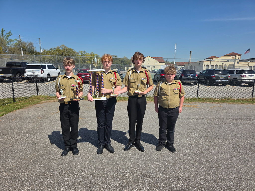 Causey LOTC Color Guard with trophy