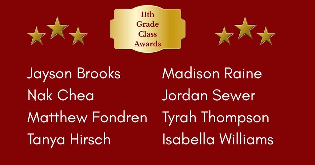 11th Grade Class Awards