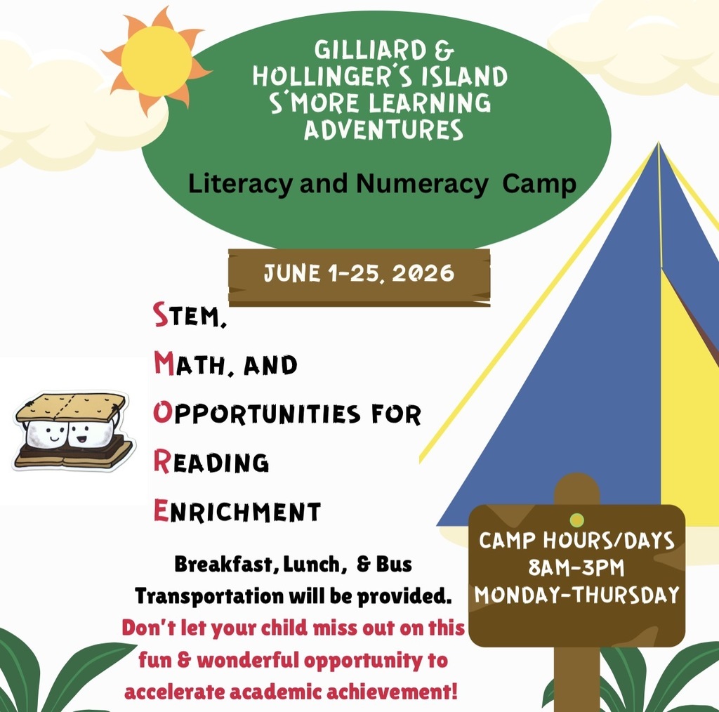 Good Afternoon Parents,  We are thrilled to announce this year's Summer Literacy Camp! Invitations have been sent home with students who meet the participation criteria. Please ensure that the form is completed and returned promptly to confirm your child's spot in the camp.  Important:  Returning the completed invitation is crucial for securing your child's participation.  If you have any questions or concerns, please do not hesitate to contact the school. You can reach out to Mrs. Angel Frieson or Ms. N. Franklin for assistance.  Thank you for your attention and cooperation. We look forward to a fun and educational summer experience for your children!