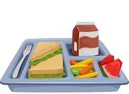 Lunch tray with food