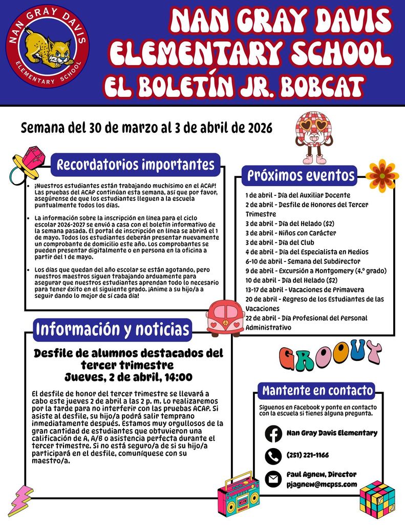 Parent Newsletter 3-30-26 (Spanish)
