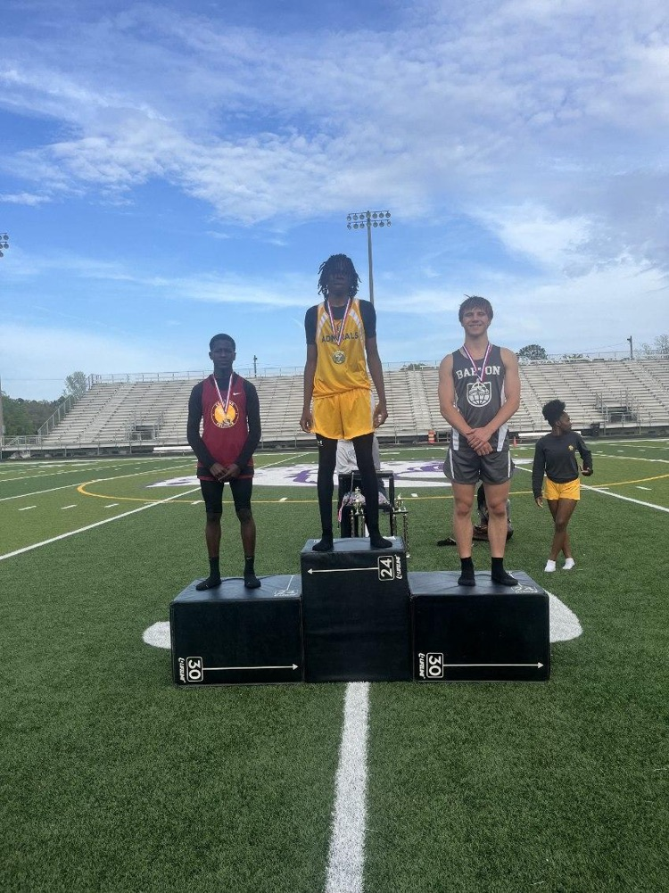 Marshal on the finisher podium 
