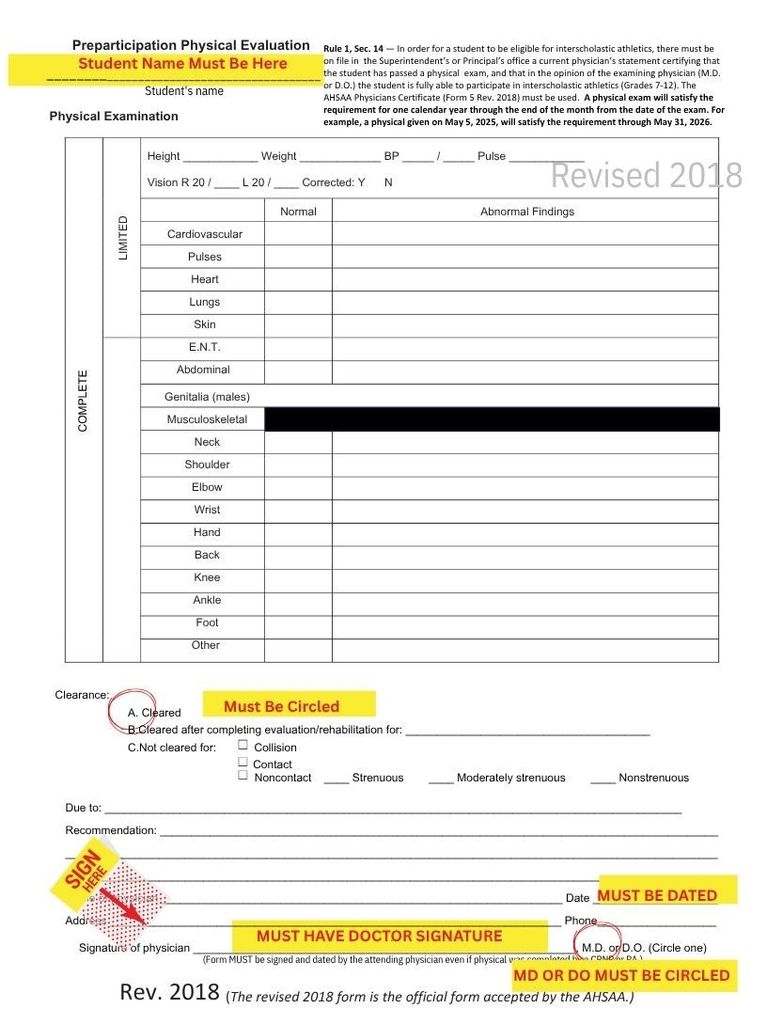 Example of Physical Examination