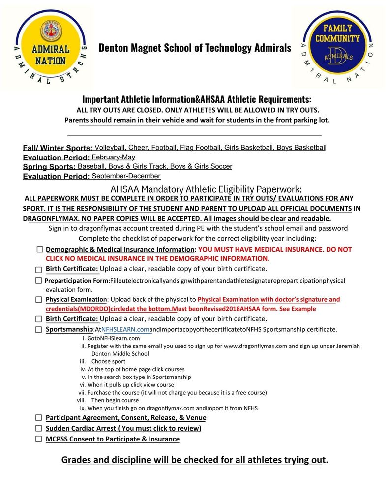 Requirements to participate Spring 2026