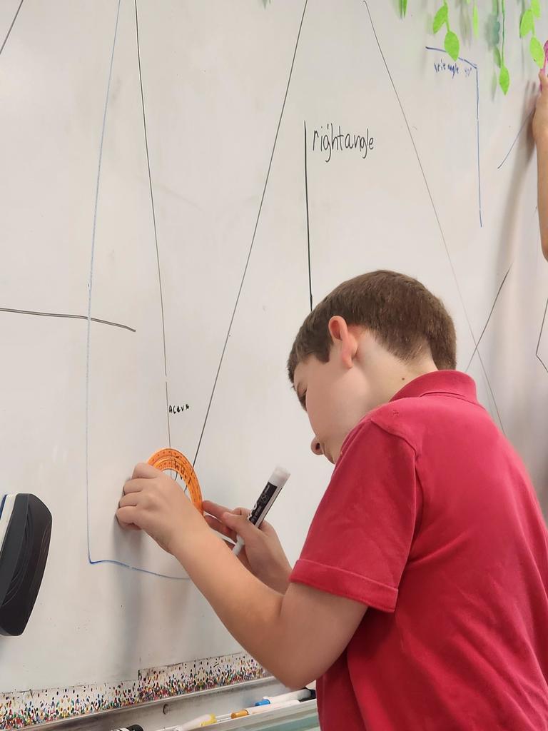 Busby's 4th grade measuring and labeling angles.