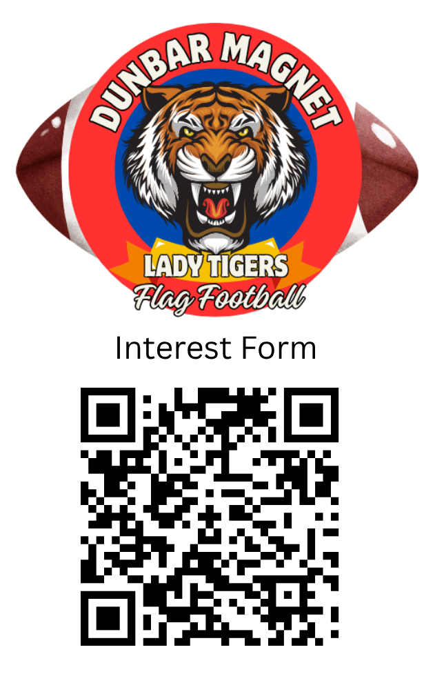 Flag football interest form QR code graphic