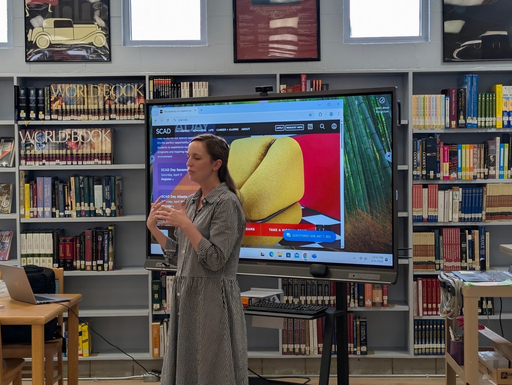 Meg from SCAD speaking to our Visual Arts students.