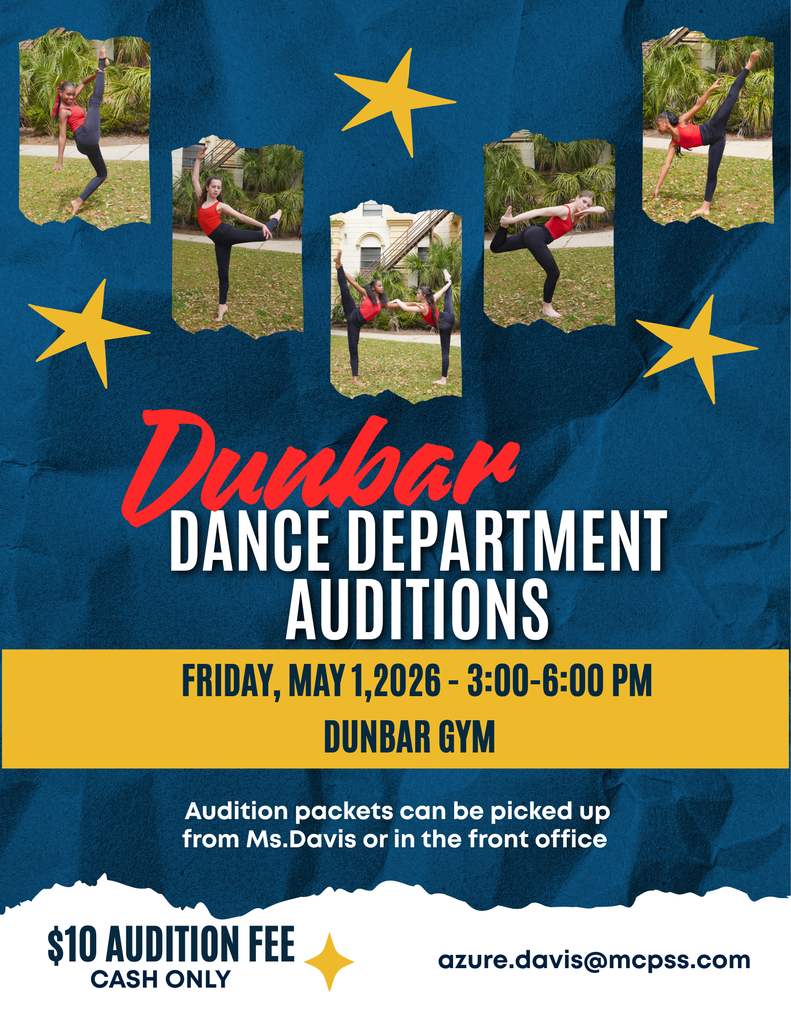 Dunbar Magnet Dance Audition informational graphic