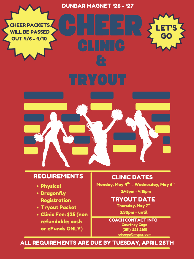 Dunbar Magnet Cheer tryout information