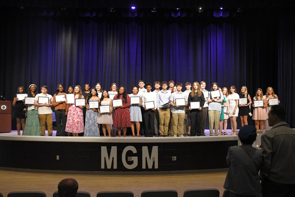 Academic Celebration, recognizing students who earned an Academic Bar or Letter, as well as inducting new members into the National Honor Society and National Technical Honor Society.