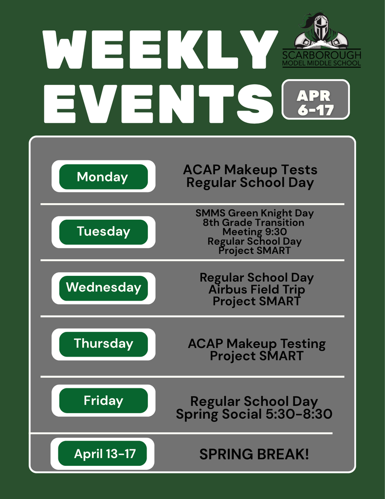 Weekly Events at Scarborough