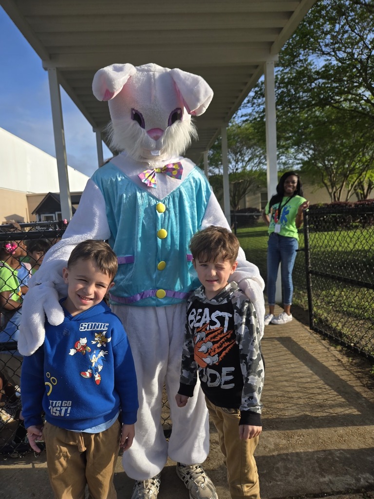 Our Pre-K students hopped into spring with a fun-filled egg hunt, a picnic, and a special visit from the Easter Bunny!