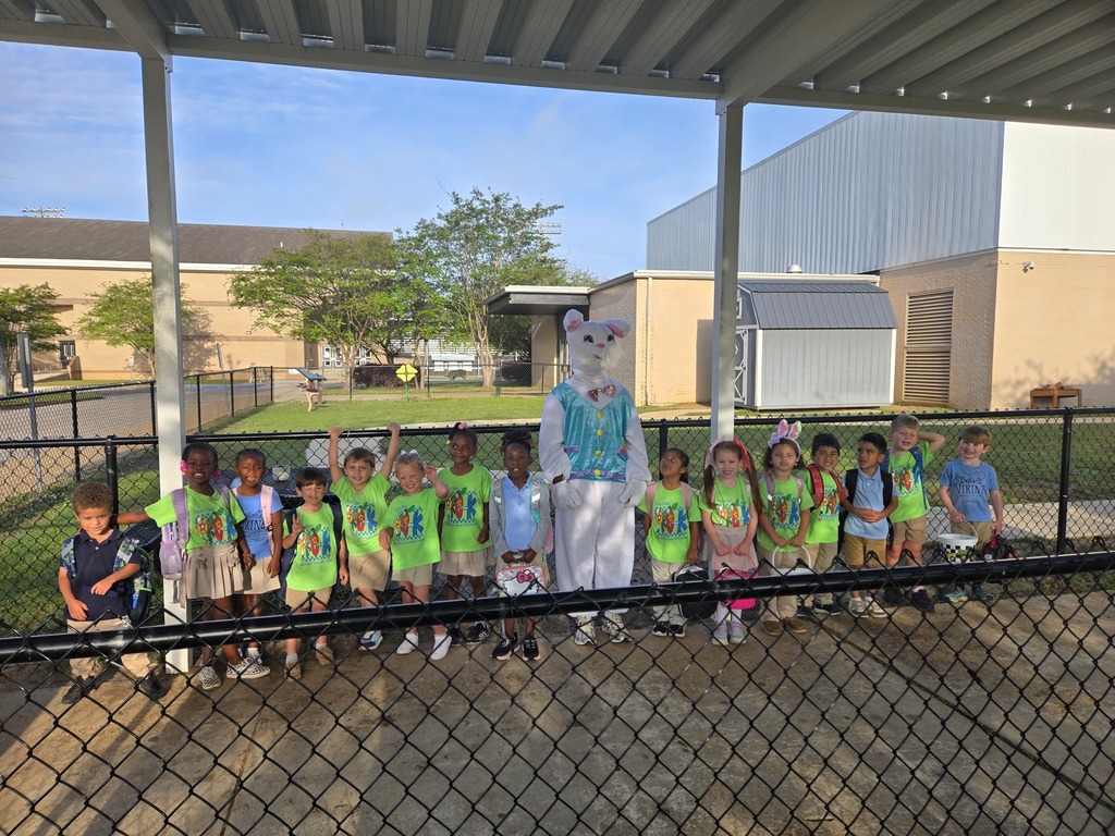 Our Pre-K students hopped into spring with a fun-filled egg hunt, a picnic, and a special visit from the Easter Bunny!