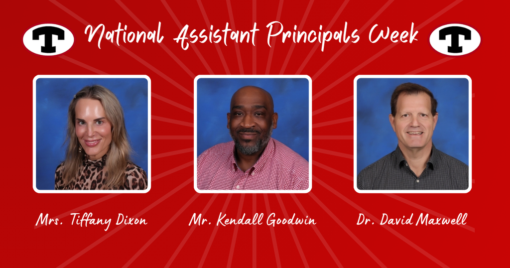 Pictures of the Assistant Principals: Mrs. Tiffany Dixon, Mr. Kendall Goodwin, Dr. David Maxwell