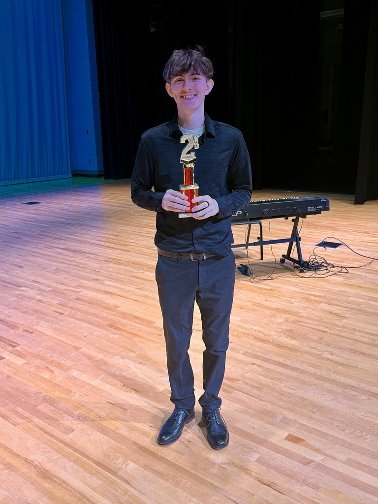 Cameron with his second place trophy.