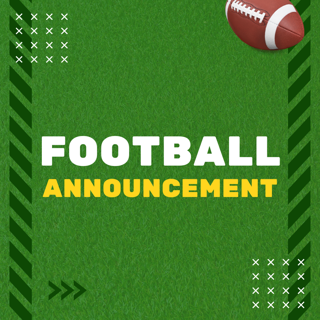 Announcement of football tryouts for the spring- all information listed in the caption 