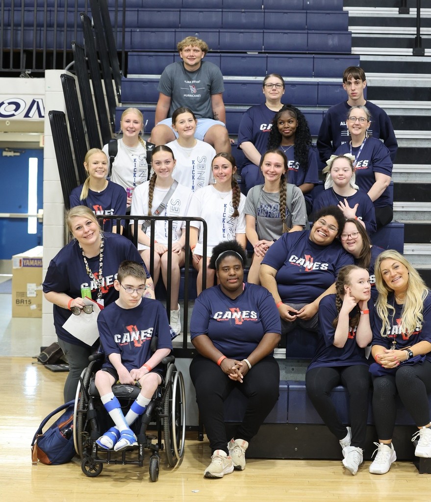 A group of Alma Bryant students, including one in a wheelchair