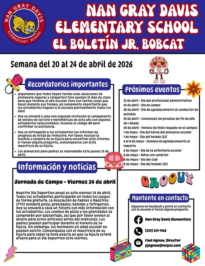 Parent Newsletter 4-20-26 Spanish
