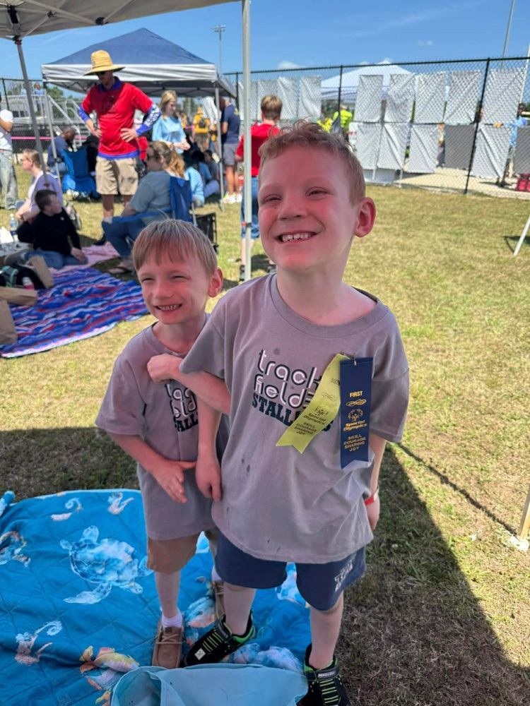 Special Olympic athletes after competition 