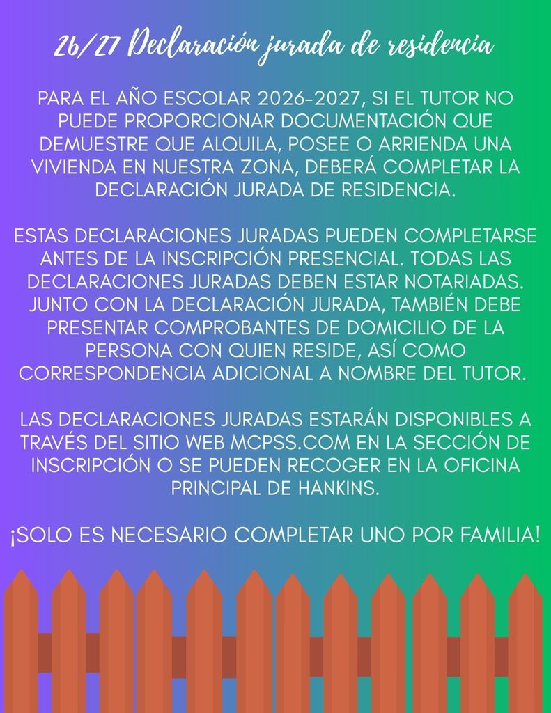 registration information in Spanish