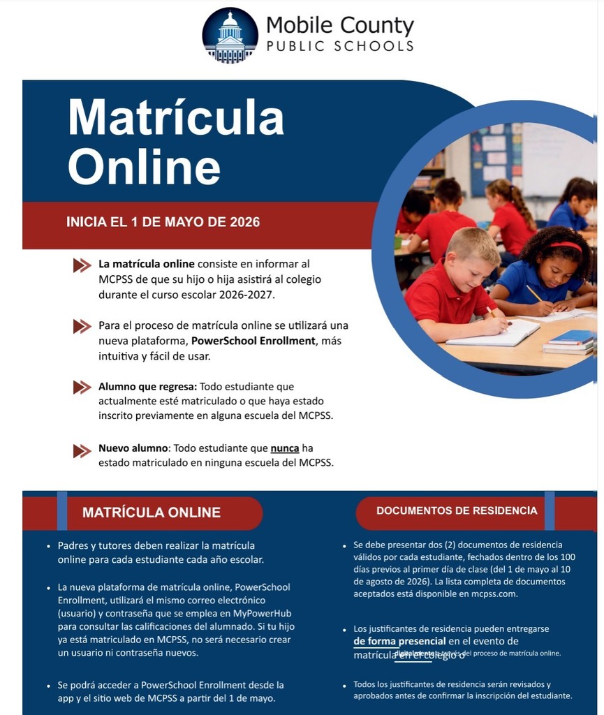 Registration Info in Spanish