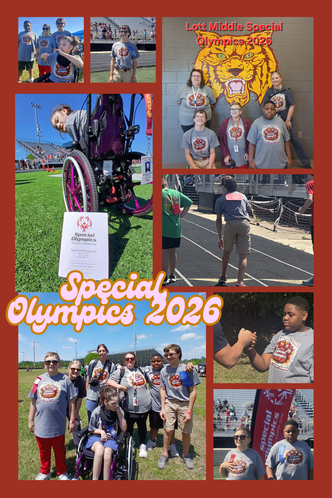 Collage of four Lott Middle School students who competed in the 2026 Special Olympics.