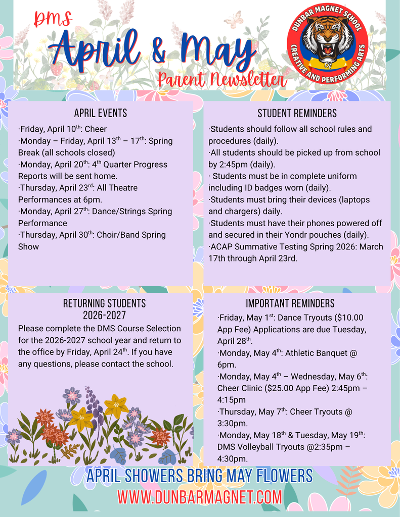 April and May Parent Newsletter