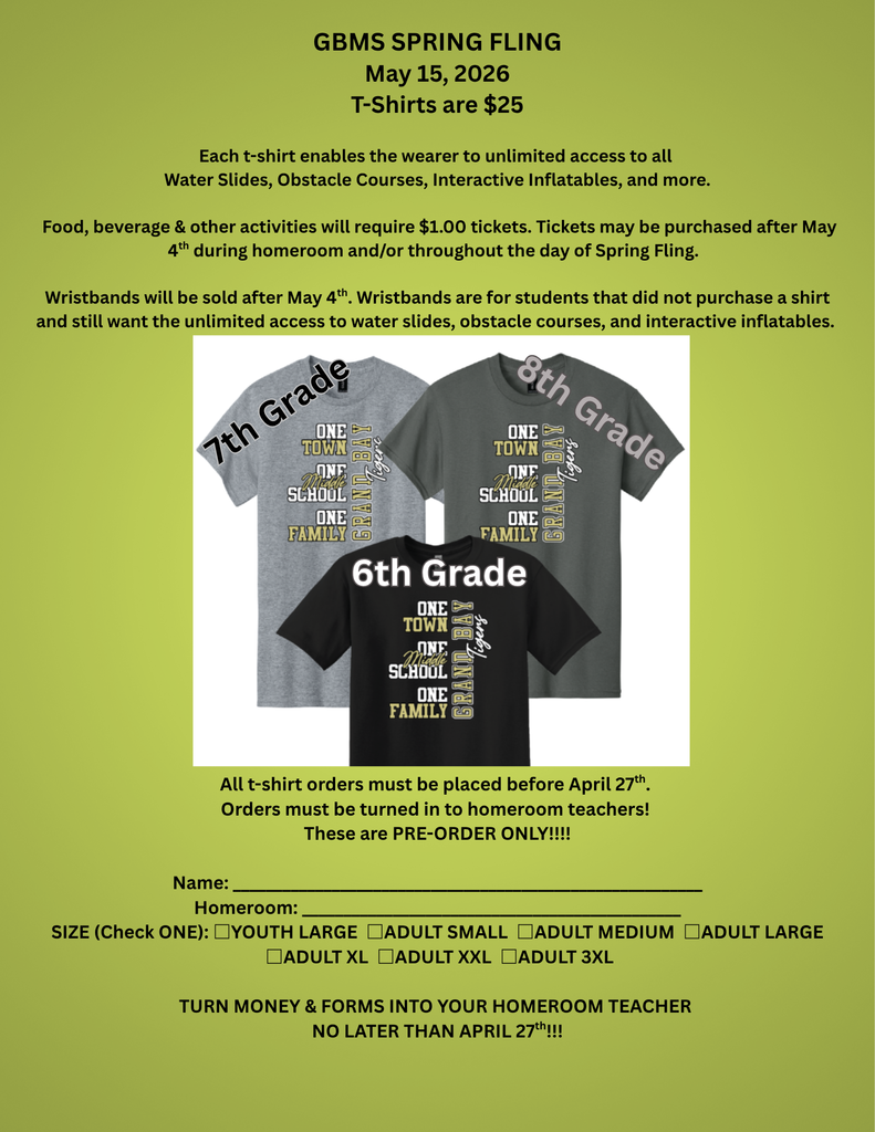 Spring Fling Shirt Order Form