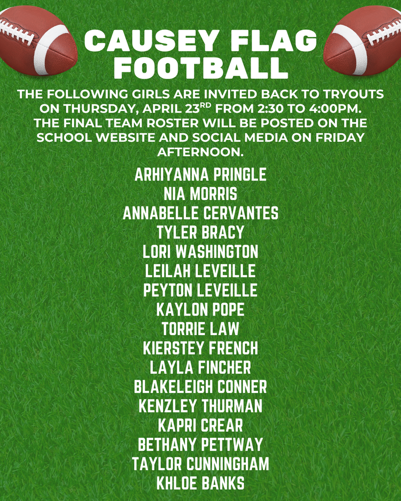 Flag football first cut
