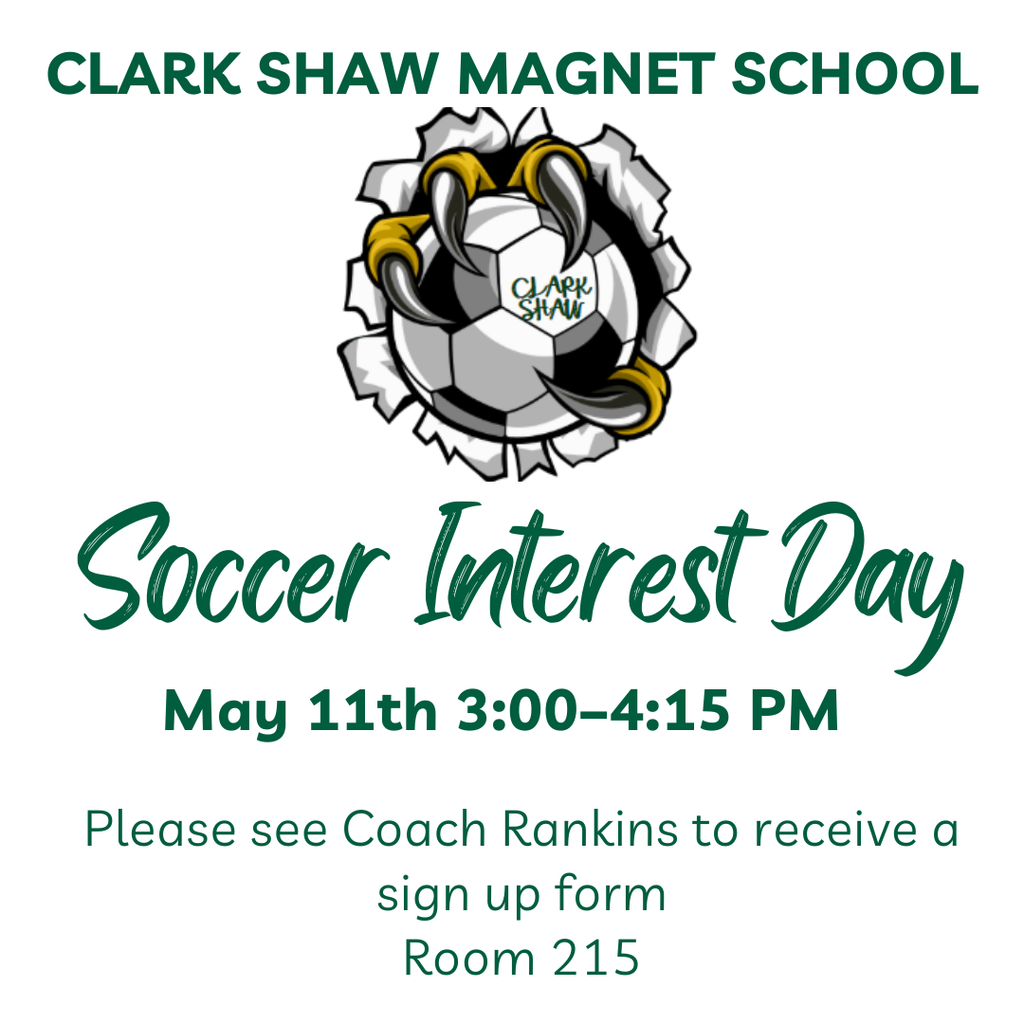 Graphic announcing girls soccer interest day- all information is listed in body 