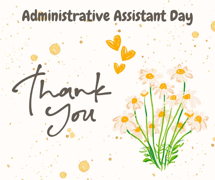 Decoratjve thank you Flyer for admin assistant day 