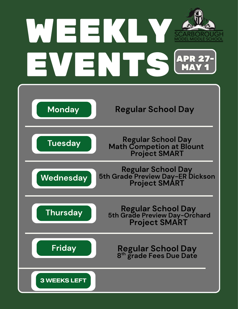 weekly schedule
