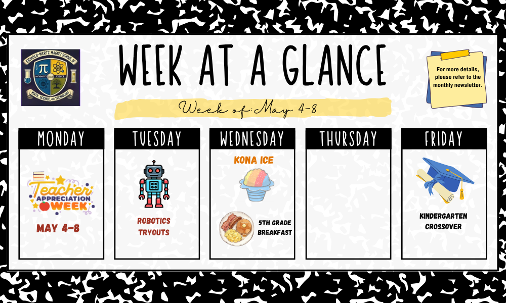 Week At A Glance May 4-8