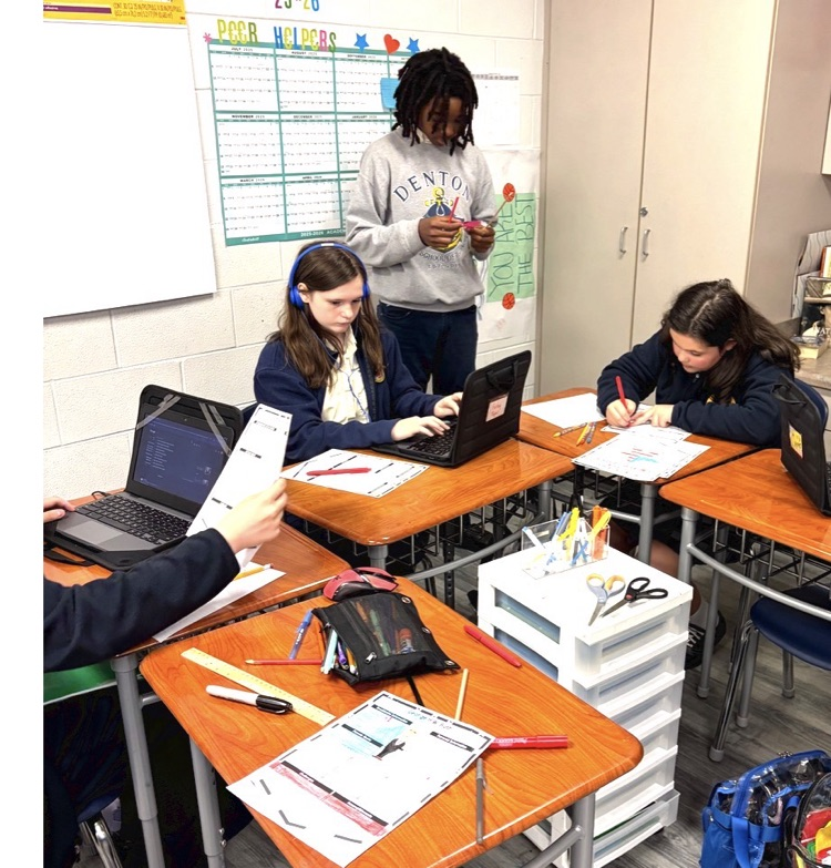 students working in SS class
