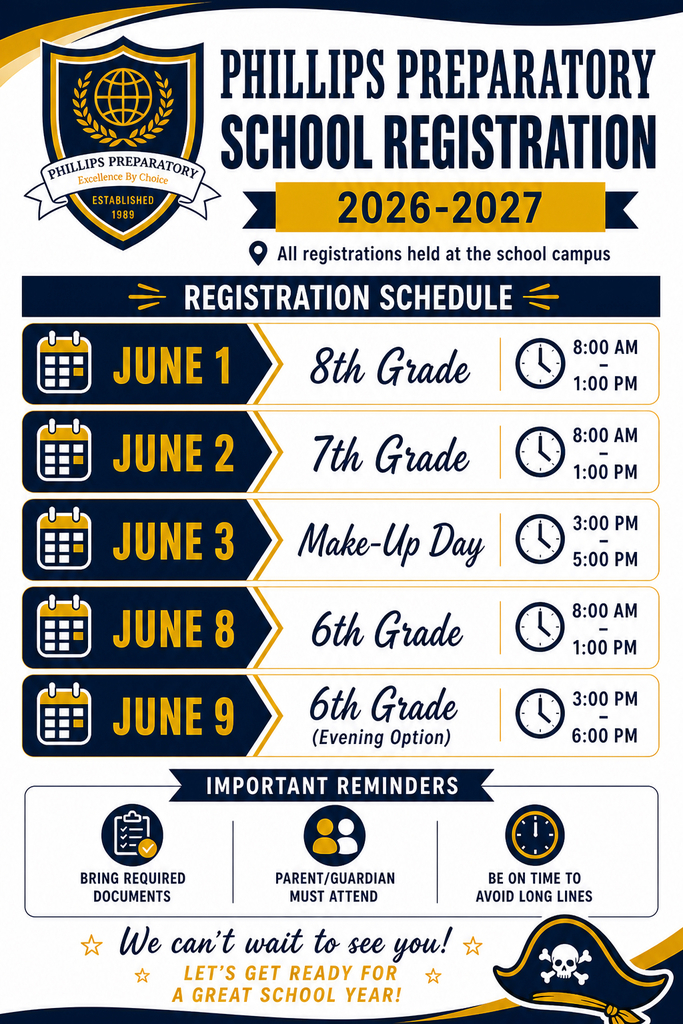Registration Dates for 2026-2027 School Year