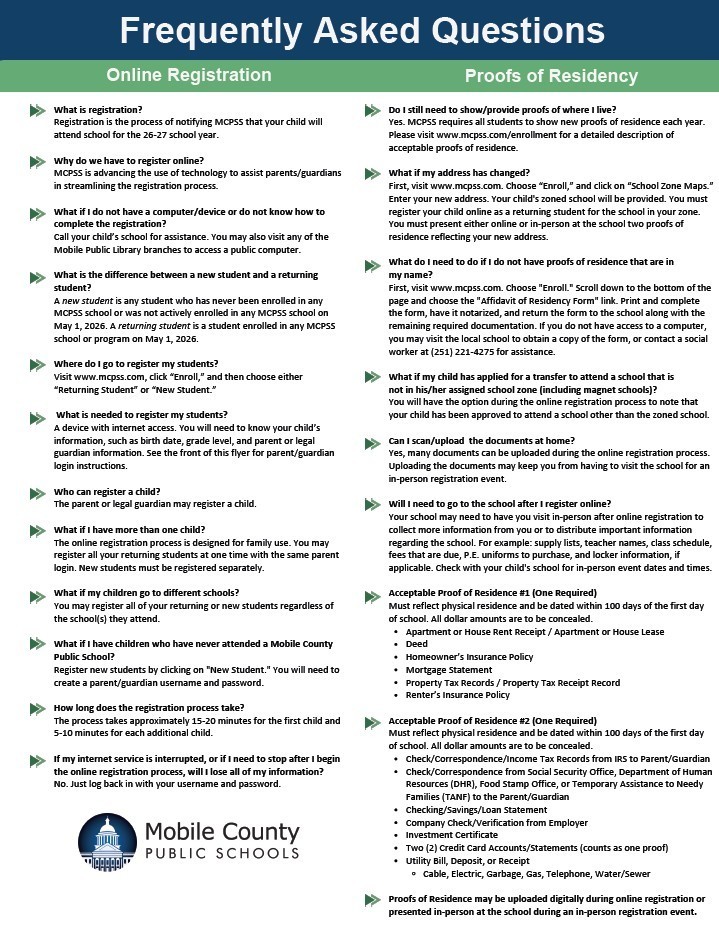online registration flyer- sent home with students on May 1st. complete online registration at https://www.mcpss.com/page/enrollment