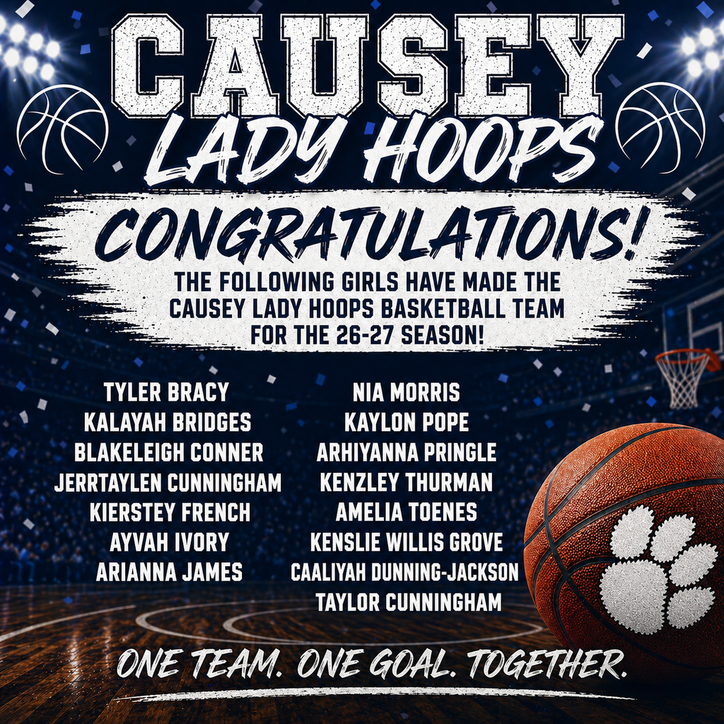 Causey Girls Basketball Roster 26-27