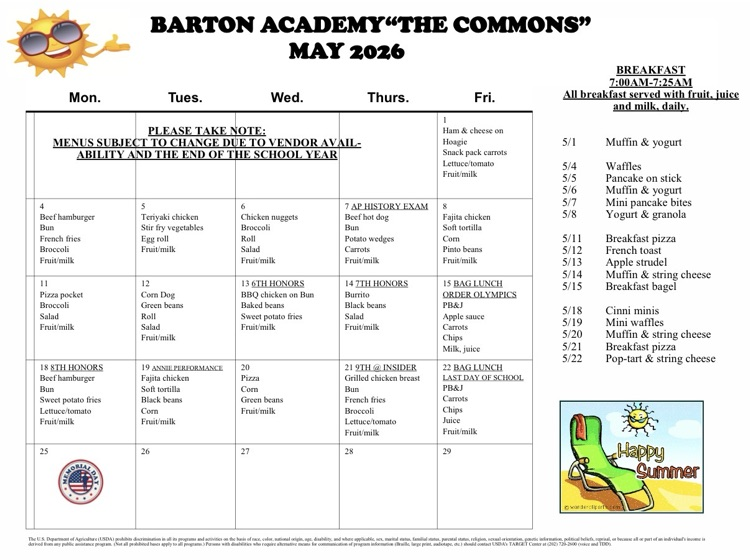 May Menu