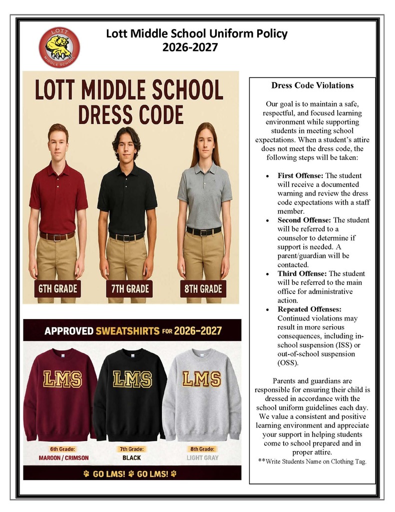 Uniform Dress Code for 2026-2027