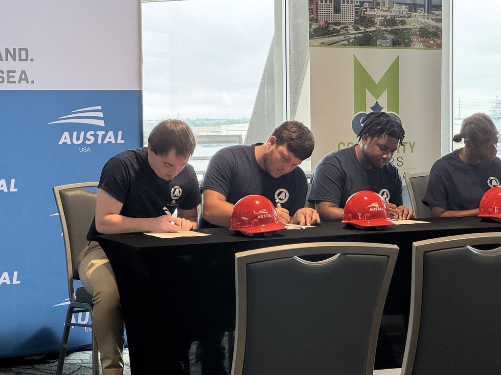At Austal USA’s Apprentice Signing Day, these future shipbuilders officially committed to careers in skilled trades through our workforce development program — choosing hands-on career paths in welding, ship fitting, pipe welding, and pipe fitting.