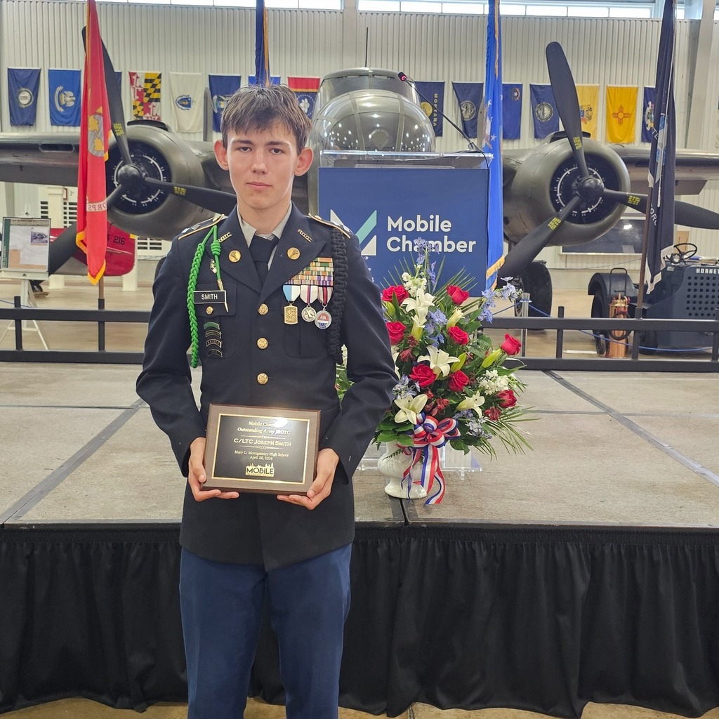 MGM JROTC Cadet Joseph Smith was recently recognized at the Mobile Chamber military appreciation lunch.