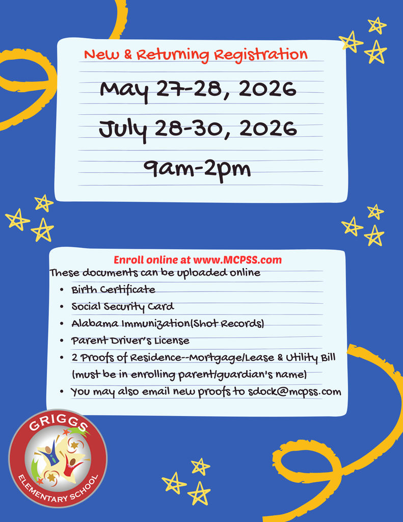 Flyer for Registration 2026-2027