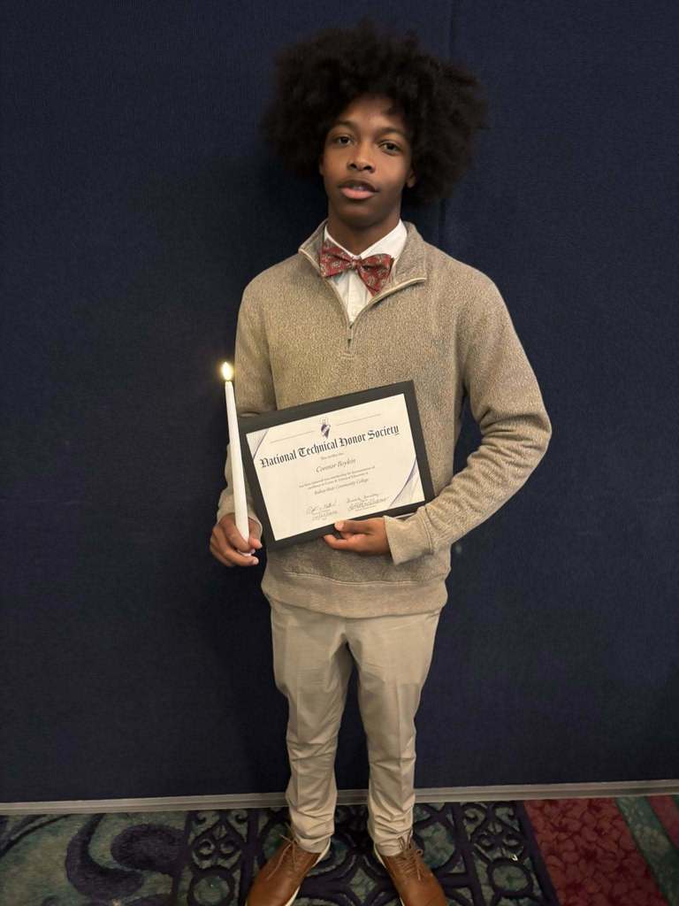 Connor Boykin was inducted into the National Technical Honor Society through Bishop State Community College.