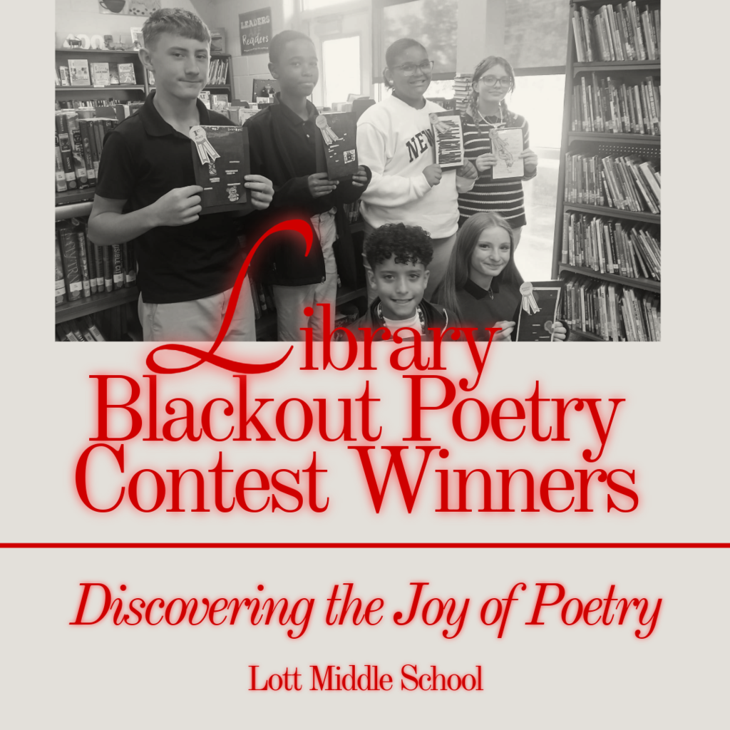Library Blackout Poetry Contest Winners at Lott Middle