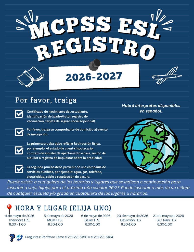ESL Registration Flyer Spanish
