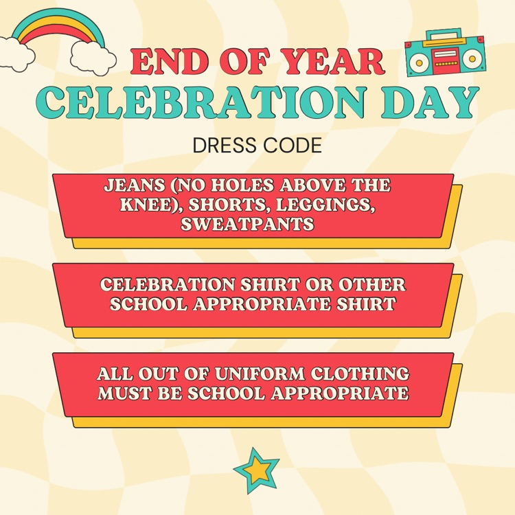 Celebration day out of uniform info